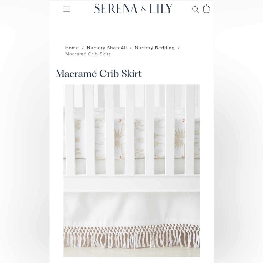 Serena and Lily white Macramé Crib Skirt, Nursery & Crib Bedding, Gender Neutral